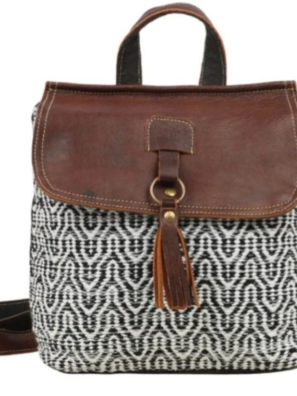 Myra Bag Upcycled Canvas & Leather Backpack
